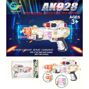 Игрушка №АК-928 Пистолет игрушечный со световыми и звуковыми эффектами на 3R6 бат (28,5*15)см (120)