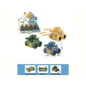 Игрушка №186-48 инерционная с прозрачным корпусом "Tank Gear Cfr" 12шт в упак 2цв(7,6*9,5*7,5) (360)