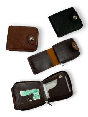 Кошелёк мужск. PU 2цв.12шт в упак . (11,5*9,5*2,5)см №115-4 (300) оптом купить в Knopa