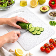 Дошка кух пл. прямок. біл кол. з крапк з рамкою та вирізом (18*28*0.4)см №RR-9343 (84)