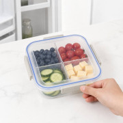 Контейнер для продуктів пл. прозр. Квадр. 3розділа (19.5*19.5*6)см у кл. №7721 (72)