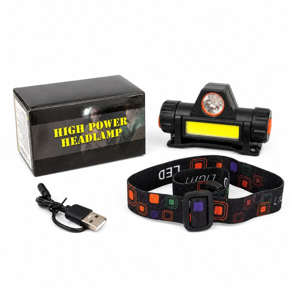 Ліхтар світлодіодний акумуляторний від USB пл. (8.5*4)см в коробці №101 (240)