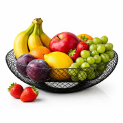 Фруктівниця мет. подвійна чорн. кол. кругла (22 * 9.5) см 180 гр. №Н11-004 (24)