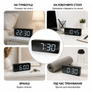 Часы наст. электрон. зеркальные цифры на 3R3 прямоуг. корпус белый (13.5*5.5*14) №1909 (100) Часы наст. электрон. зеркальные цифры на 3R3 прямоуг. корпус белый (13.5*5.5*14) №1909 (100)