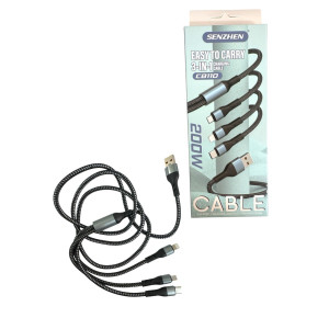 Зарядний шнур 3 в 1 (lightning+type C+ micro USB) бум. кор. 10шт в упак. №СВ110 (360) оптом купити в Knopa