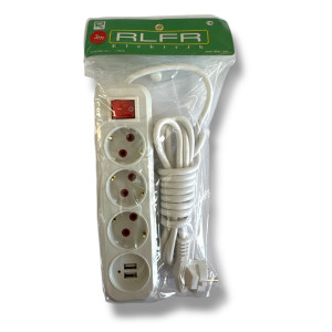 Подовжувач із вкл. 3місця розетки + 2USB у важ. кл. 3м №303 (60) оптом купити в Knopa