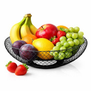 Фруктівниця мет. подвійна чорн. кол. кругла (25 * 9.5) см 228 гр. №Н11-005 (24)