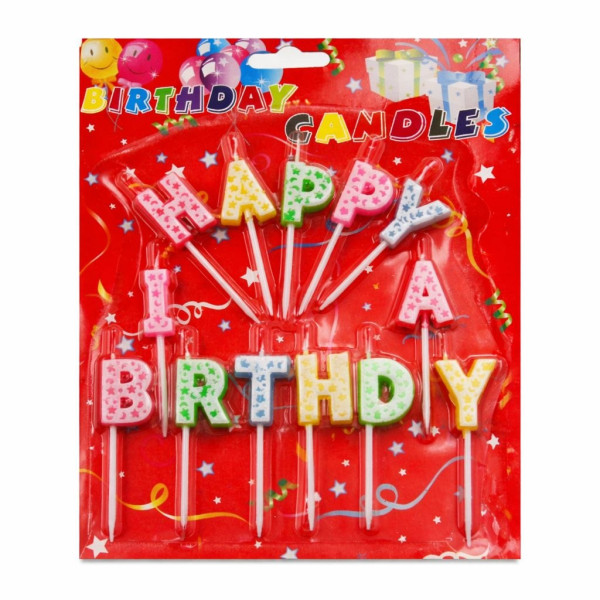 Свічки №А-38 Happy B. з підст. на аркуші 16листів у порівн. кор. 40,5гр. 20листів в упак (360)