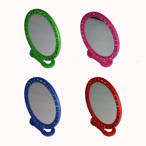 Дзеркало №175 пл. коло. з камінням 3кол серед. Д-17,5см (180)