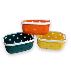 Кошик для зберігання пл. прямокут. 3кол. 15шт у кл. (22*15,5*10)см №523-20 (180)