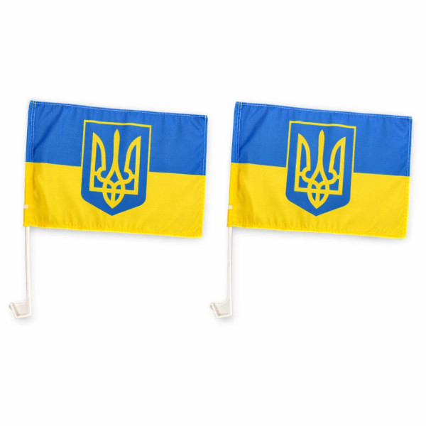Флаг №3045 ткан. Лавсан. Украинский с гербом (30*45)см 1шт в кл. (600)