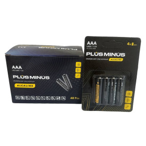 Батарейка LR03 Plus minus у 4шт на блістері ALKALINE POWER №BPM-4LR03 48 шт. в уп.(960)