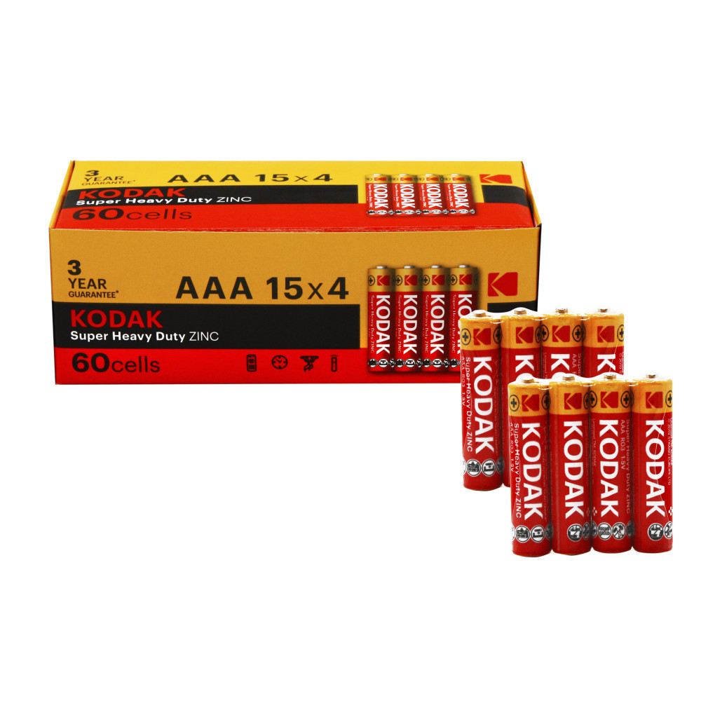 Батарейки сольові Kodak R03/AAA, 4 шт. у спайці (2400/60) Батарейки сольові Kodak R03/AAA, 4 шт. у спайці (2400/60)