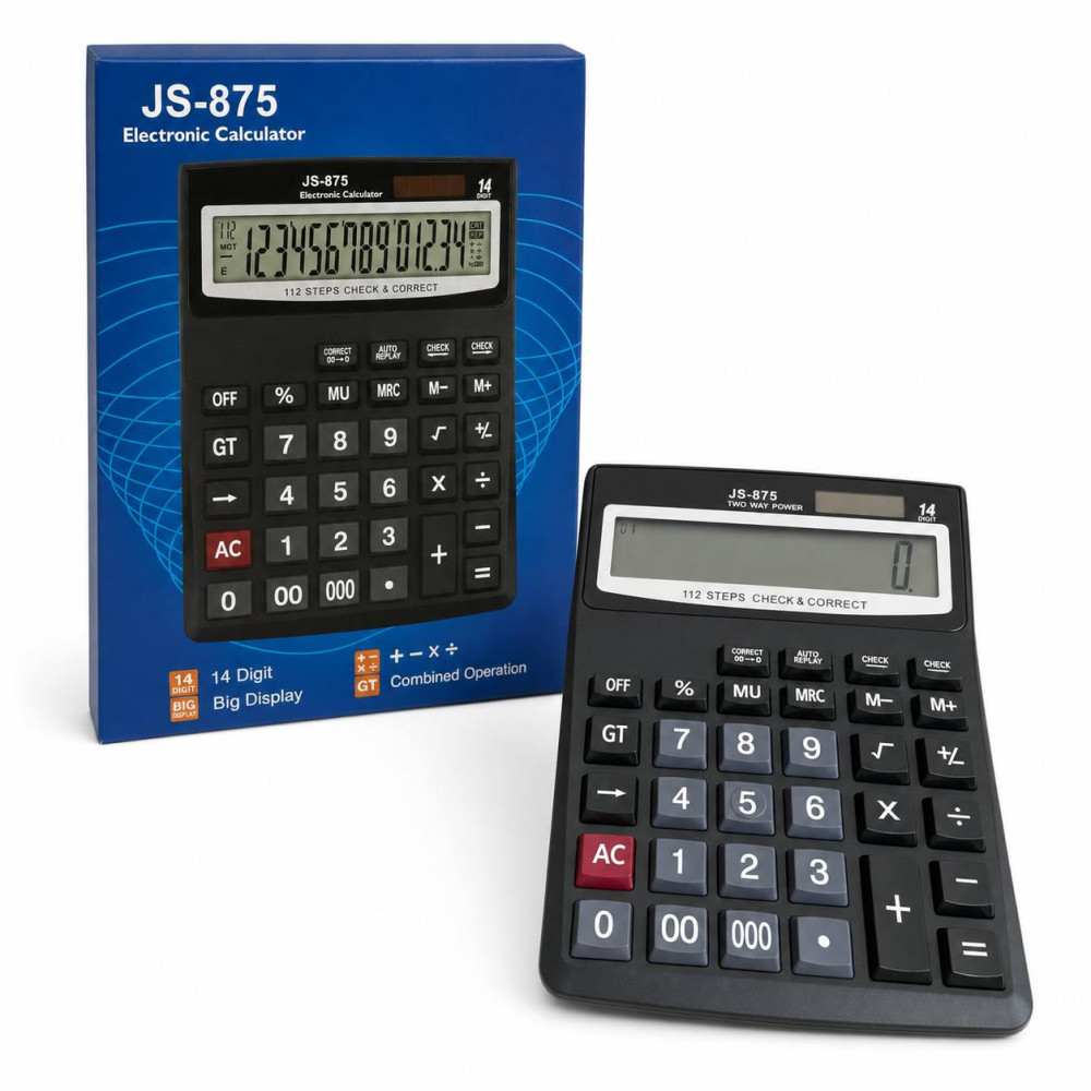 Калькулятор №JS-875 14цифр чор. кол. сон. у кор. 1R6 (60) Калькулятор №JS-875 14цифр чор. кол. сон. у кор. 1R6 (60)