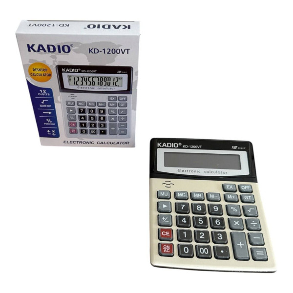 Калькулятор пл. (19 * 14.5 * 3.1) см сер. кол. у бум. коробці №KD-1200VT (80)