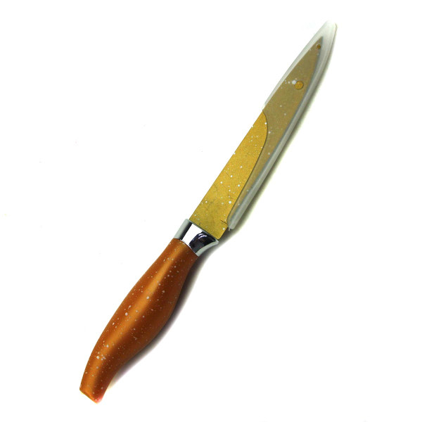 Ніж №204S кух. пл. під мармур з жел. кільця. 5д (480)