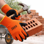Рукавички зимові нейлон помаранчевий. піна чорна 75гр. №300-1-75 12пар в уп. (480)