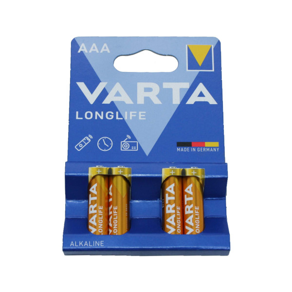 Батарейки лужні (Alkaline) Varta Longlife LR03/AAA, 4 шт. на блістері (4103101414) (40)