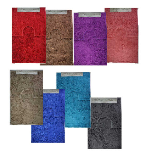 Килимки №MF5214 поліестер MULTI MAKARON локшина (60*100)см 2pcs (80)