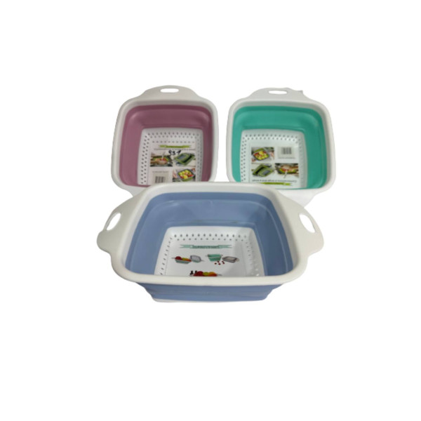 Кошик №931 друшляк силіконовий розкладний квадратний (24*18,5*8,5)см 2кол (240)