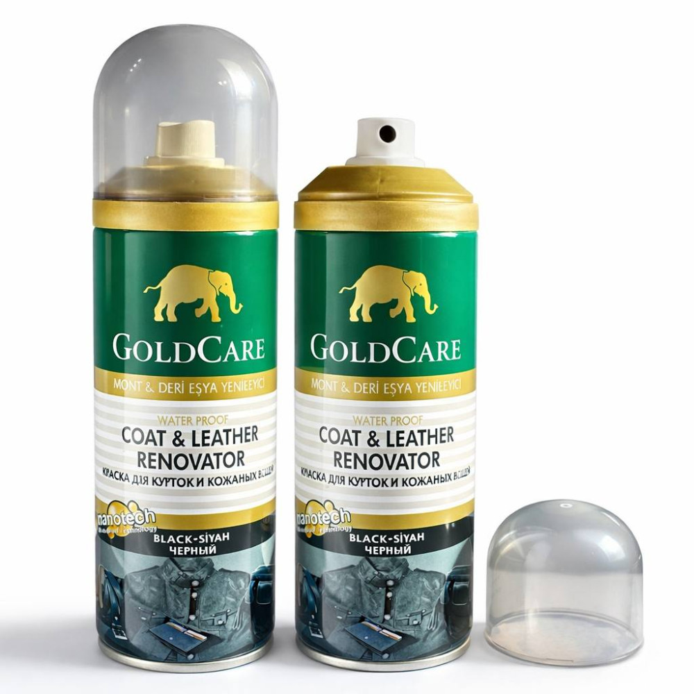 Gold Care Аерозоль фарба для курток та шкіряних речей 200мл ЧОРНА №GC3004 (48) Gold Care Аерозоль фарба для курток та шкіряних речей 200мл ЧОРНА №GC3004 (48)
