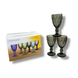 Чарка скляні. 6шт в коробці (ціна за 1шт) сірий кол.(10,5*5)см №001-1 (96) оптом купити в Knopa