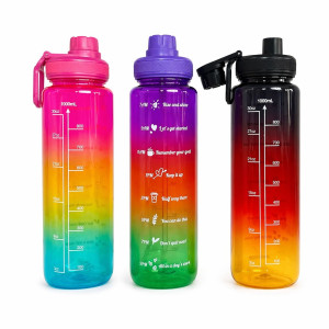 Пляшка для води пл. 1000мл з пл. руч. в кл.(28*7,5)см №XL-72 (60) оптом купити в Knopa