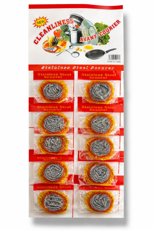 Мочалка кух. метал. 12шт * 10гр. на аркуші (ціна за набір) №6080 (100)
