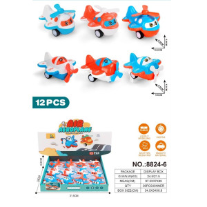 Игрушка Самолетик ,12 шт в упаковке ,3 цвета (5*9*8,5)см №8824-6 (432)