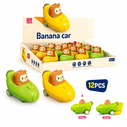 Іграшка Машинка BANANA CAR, 12 шт в упаковці, 2 кольори, (ціна за 1шт) (7,5*11,5*6,5)см №303 (192)