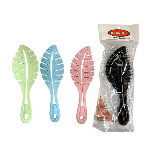 Гребінець пл. у формі листа 4кол. 24шт в упаковку (22,5*7*2,5)см №LEAF (240)