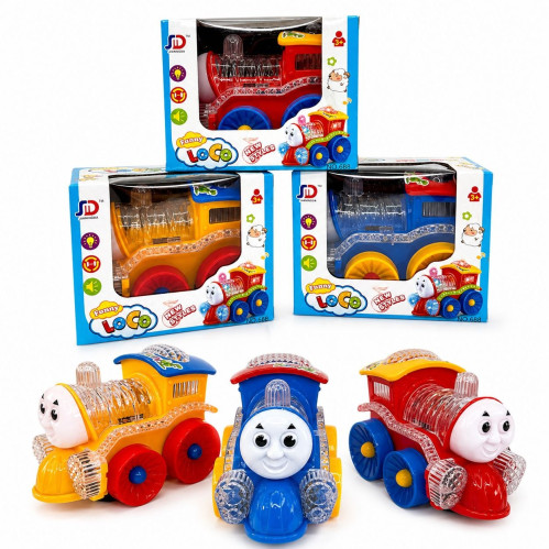 Іграшка Паровозик LOCO №688, 3 кольори на батарейках, що світиться, музичний (15*10*15) (144)