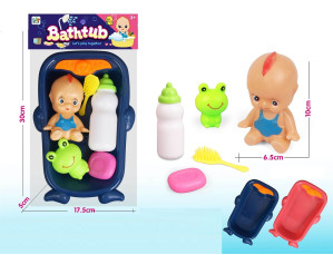 Игрушка Набор Пупсик+Ванночка,6-предметов в наборе (5*30*17,5)см  №669-606А1 (192) оптом купить в Knopa