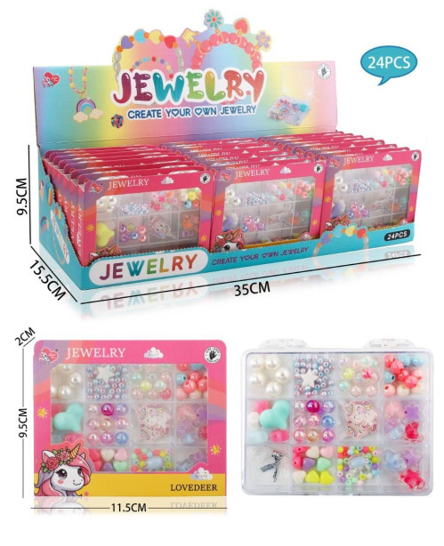 Іграшка Набір для Плетіння Jewelry 24наборів в упк (9,5*11,5)см №LD6813-1 (432)
