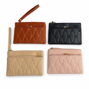 Кошелёк для денег женск. PU с  ручк. 4цв. 12шт в упак (19,5*12,5)см №1163-15 (240) оптом купить в Knopa