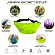 Сумка поясна чоловіча. з поліестеру 4-відділення (34,5*15)см №0504 (200)