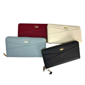 Кошелёк для денег женск. PU 1змейка 4цв. 12шт в упак  (20*10,5)см №1163-5 (120) оптом купить в Knopa