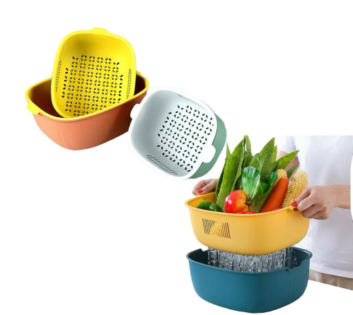 Шумівка пл. кух. для миття овочів. та фрукт. прямокут. (21.5*28*11)см №3009 (80)