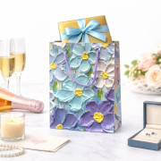 Пакет подарунковий паперовий з рис. квіти 4кол. (18*23*10)см 12шт на упаковку №5405-M (360)