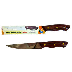 Ніж №2009-5 кух. метал. з корич. ручкою розм 5", 24шт в упак (360)