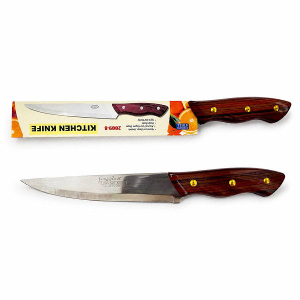 Ніж №2009-8 кух. метал. з корич. ручкою розм 8", 24шт в упак (360)