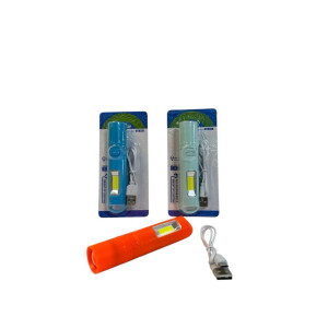 Ліхтарик кишеньковий заряджає від USB на аркуші 3кол. (2,4*11,3)см №SD-407 (360)