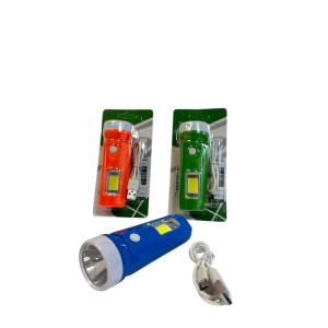 Ліхтарик кишеньковий заряджає від USB на аркуші 2кол. (3*3*10,5)см №Y-228-1+COB (240)