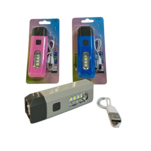 Ліхтарик кишеньковий заряджається від USB на аркуші 2кол. (3,6*2,8*11)см №Y-229-1+4SMD (240)