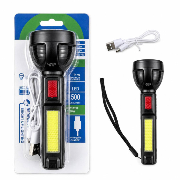 Ліхтар ручний акумуляторний від USB на аркуші (4,6*13,3)см №502А (200) Ліхтар ручний акумуляторний від USB на аркуші (4,6*13,3)см №502А (200)