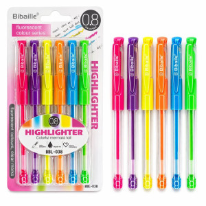 Ручка кулькова Bibaile, HIGHLIGHT, (6шт на планш.) (10*20)см № BBL-038 (384) оптом купити в Knopa