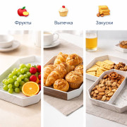 Піднос мелам із 8кут. з корич-горіх кол. та біл. рам. 3шт 3розм. наб(30*21+35*25+40*28.5) №3403 (16) Піднос мелам із 8кут. з корич-горіх кол. та біл. рам. 3шт 3розм. наб(30*21+35*25+40*28.5) №3403 (16)