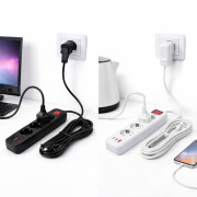 Подовжувач з 3-ма місцями розеткою 2кол. із вкл. у кл. USB+2 TC 10M №Q402-10 (60)